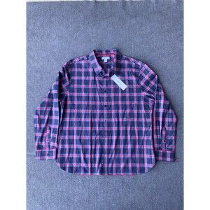 Calvin Klein Men's Long Sleeve Shirt xxl 40q5010630 barbardos cherry Plaid NWT